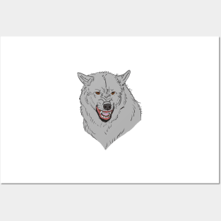 Wolf growls Posters and Art